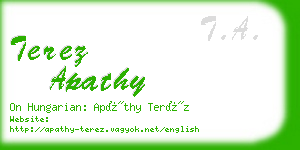 terez apathy business card